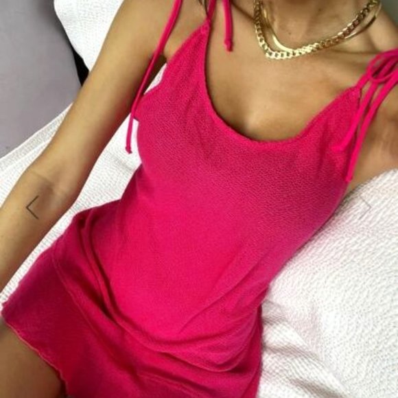Beach Bunny Swim Brand New Beach Bunny Annika Neon Pink Dress Large